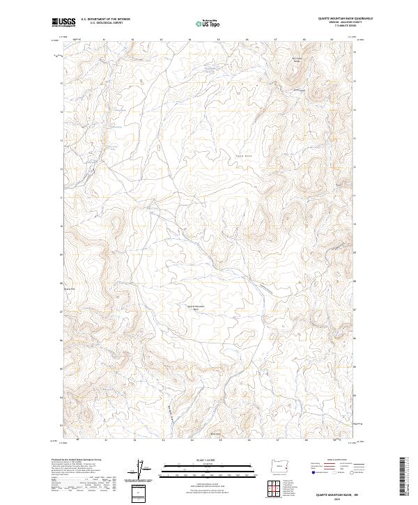 US Topo 7.5-minute map for Quartz Mountain Basin OR
