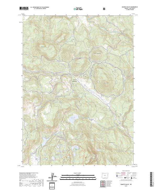 US Topo 7.5-minute map for Quartz Valley OR