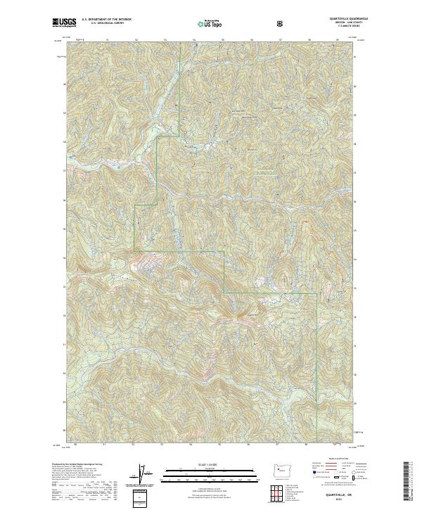 US Topo 7.5-minute map for Quartzville OR