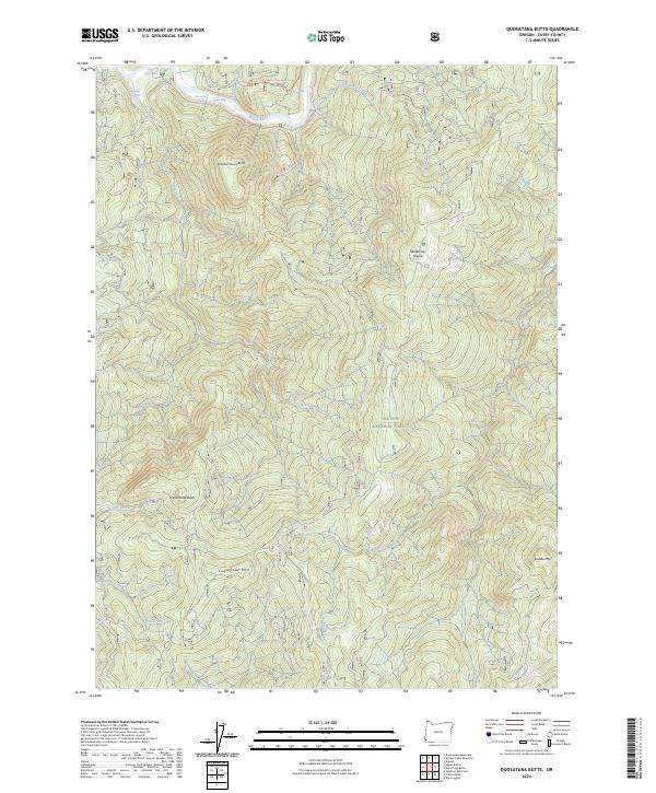 US Topo 7.5-minute map for Quosatana Butte OR