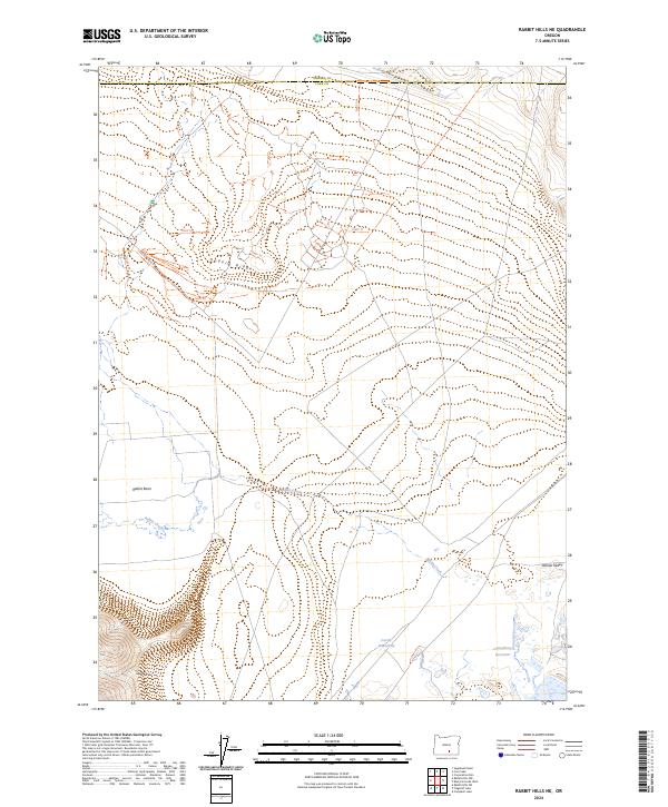 US Topo 7.5-minute map for Rabbit Hills NE OR