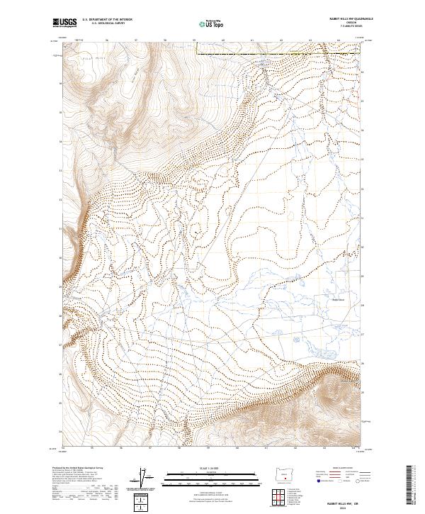US Topo 7.5-minute map for Rabbit Hills NW OR