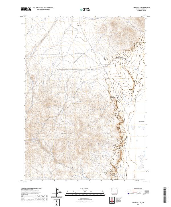 US Topo 7.5-minute map for Rabbit Hills SW OR