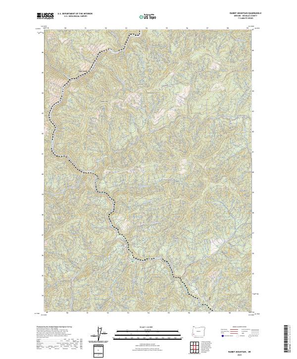 US Topo 7.5-minute map for Rabbit Mountain OR