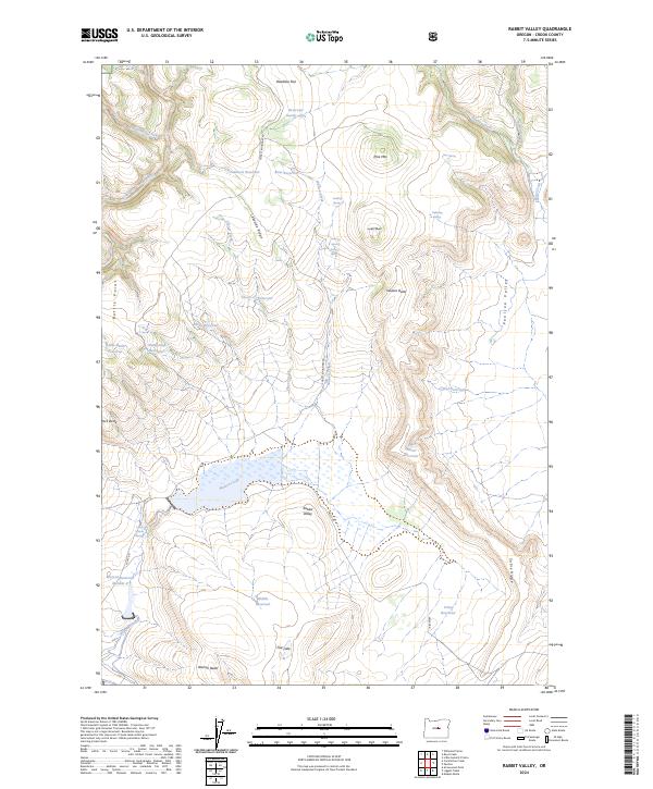 US Topo 7.5-minute map for Rabbit Valley OR