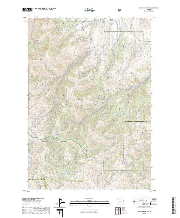 US Topo 7.5-minute map for Rastus Mountain OR