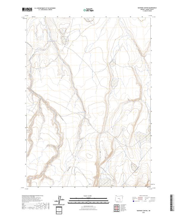 US Topo 7.5-minute map for Rawhide Canyon OR