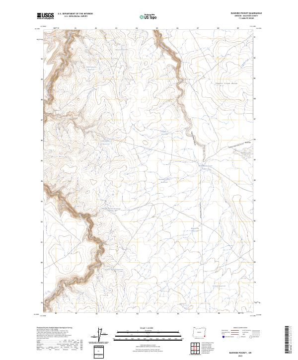 US Topo 7.5-minute map for Rawhide Pocket OR