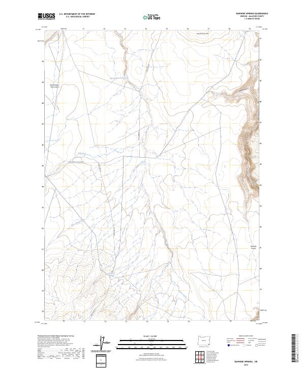 US Topo 7.5-minute map for Rawhide Springs OR