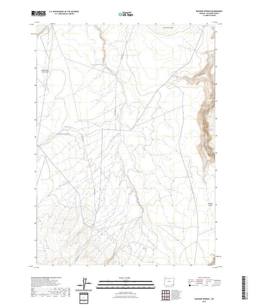 US Topo 7.5-minute map for Rawhide Springs OR – American Map Store