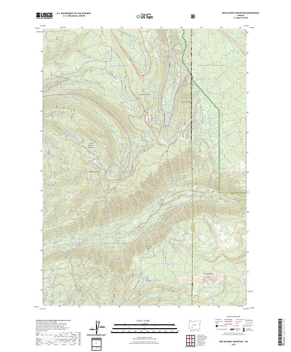 US Topo 7.5-minute map for Red Blanket Mountain OR