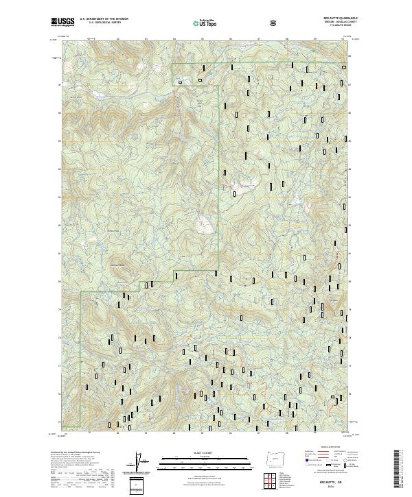 US Topo 7.5-minute map for Red Butte OR