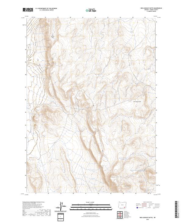 US Topo 7.5-minute map for Red Lookout Butte OR