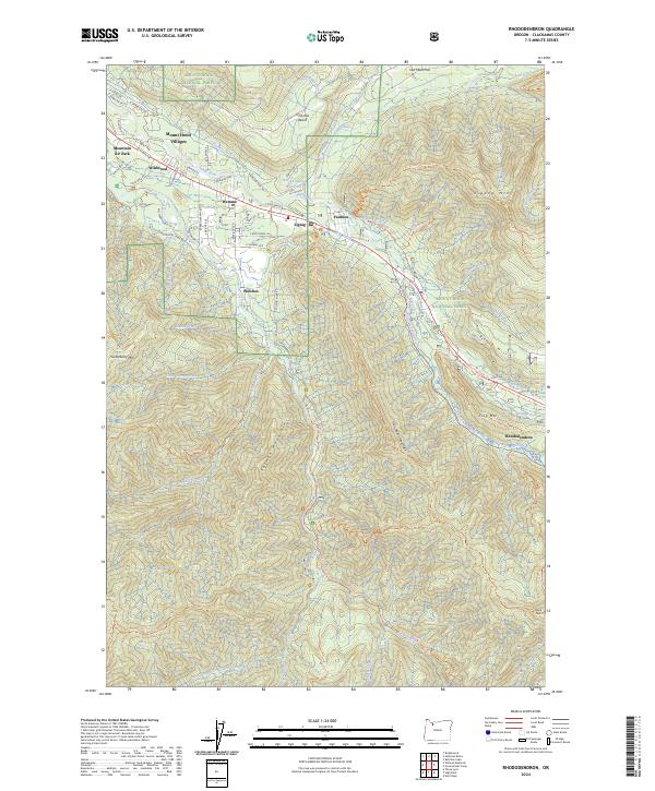 US Topo 7.5-minute map for Rhododendron OR