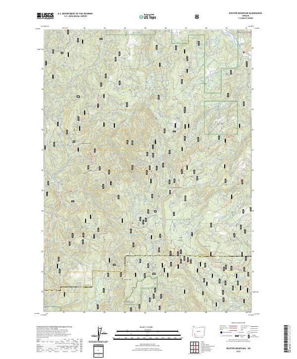 US Topo 7.5-minute map for Richter Mountain OR