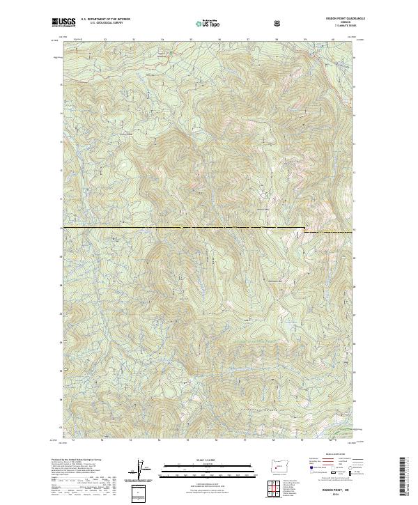 US Topo 7.5-minute map for Rigdon Point OR