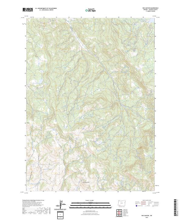 US Topo 7.5-minute map for Rio Canyon OR