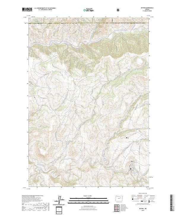 US Topo 7.5-minute map for Ritter OR