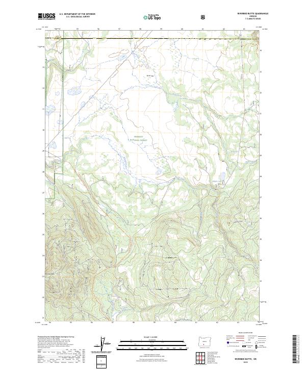 US Topo 7.5-minute map for Riverbed Butte OR