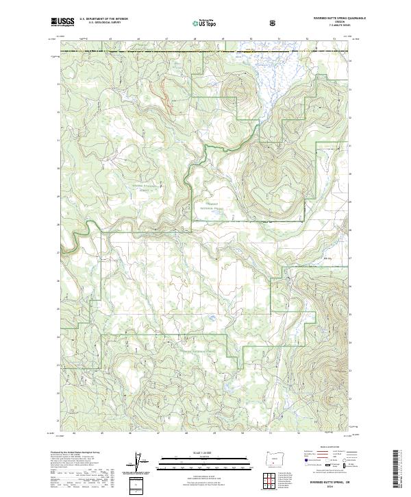 US Topo 7.5-minute map for Riverbed Butte Spring OR