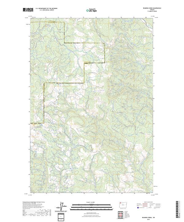 US Topo 7.5-minute map for Roaring Creek OR