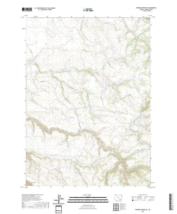 US Topo 7.5-minute map for Roaring Springs SE OR