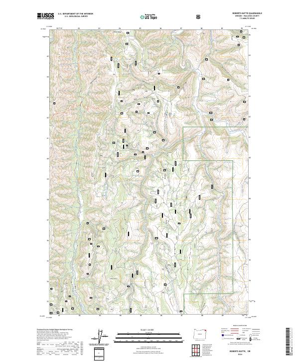 US Topo 7.5-minute map for Roberts Butte OR