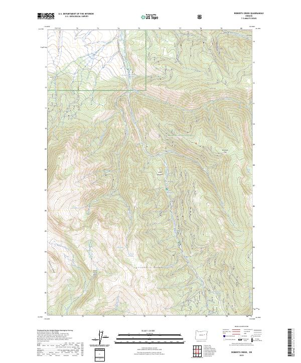 US Topo 7.5-minute map for Roberts Creek OR