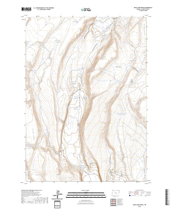 US Topo 7.5-minute map for Rock Camp Draw OR