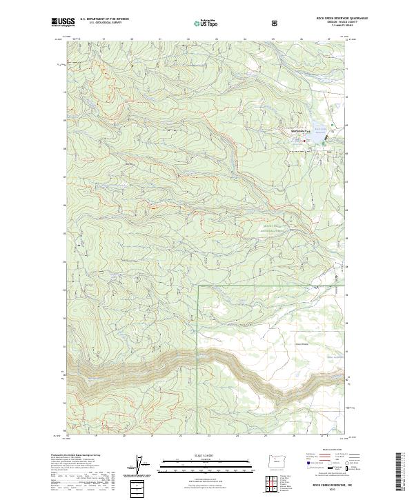 US Topo 7.5-minute map for Rock Creek Reservoir OR