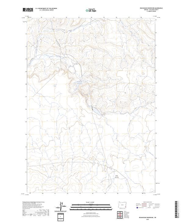US Topo 7.5-minute map for Rockhouse Reservoir OR
