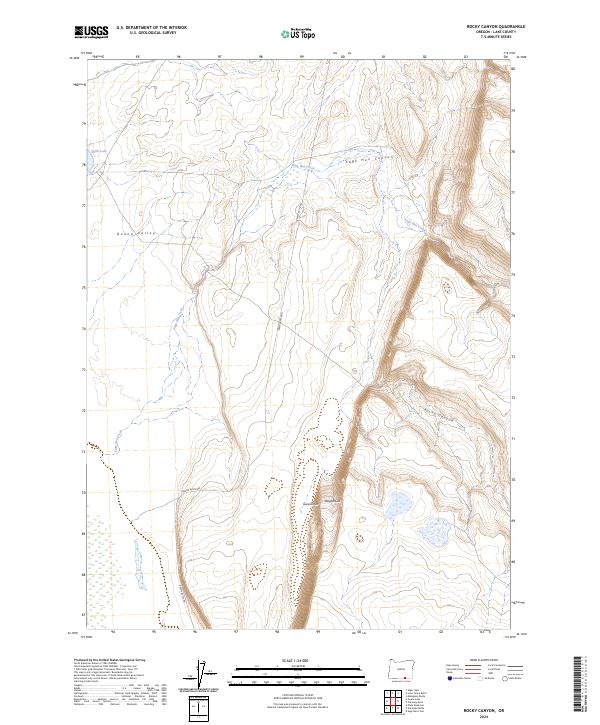 US Topo 7.5-minute map for Rocky Canyon OR
