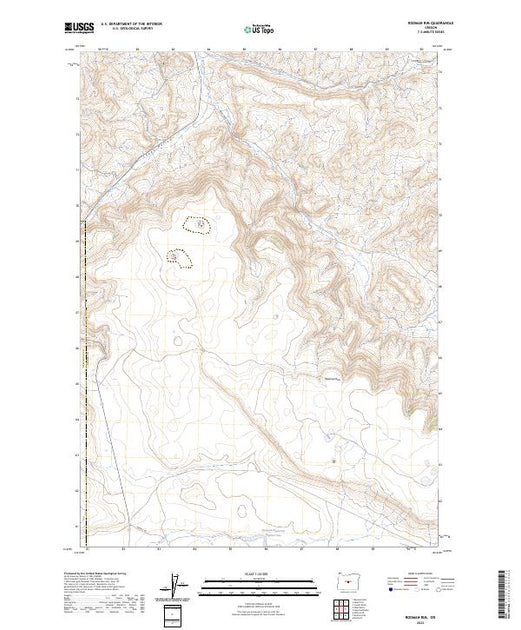 US Topo 7.5-minute map for Rodman Rim OR – American Map Store