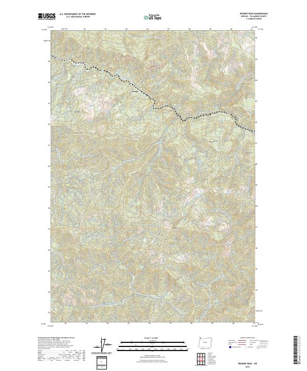 US Topo 7.5-minute map for Rogers Peak OR