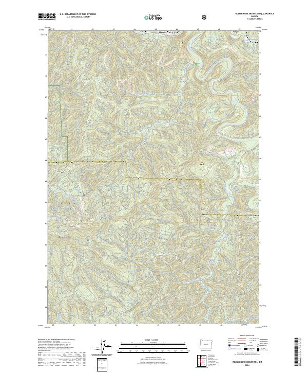 US Topo 7.5-minute map for Roman Nose Mountain OR