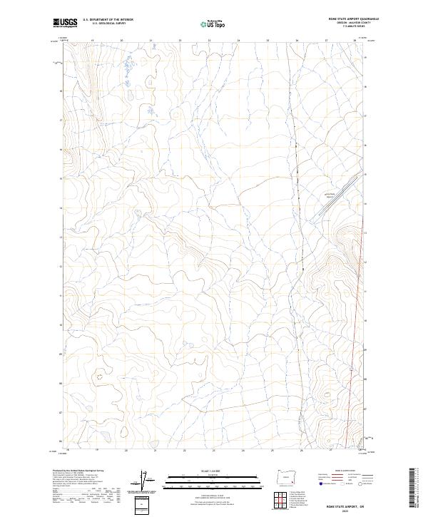 US Topo 7.5-minute map for Rome State Airport OR