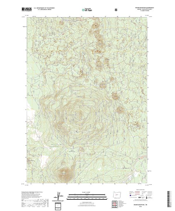 US Topo 7.5-minute map for Round Mountain OR