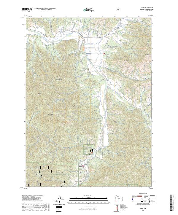 US Topo 7.5-minute map for Ruch OR