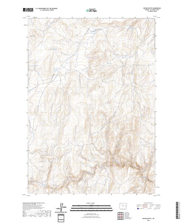US Topo 7.5-minute map for Rufino Butte OR