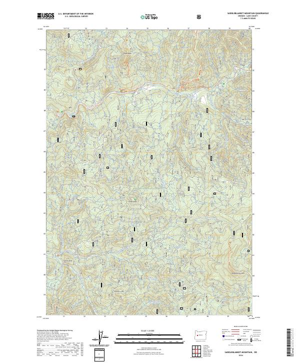 US Topo 7.5-minute map for Saddleblanket Mountain OR