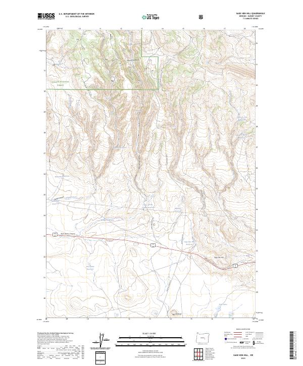 US Topo 7.5-minute map for Sage Hen Hill OR