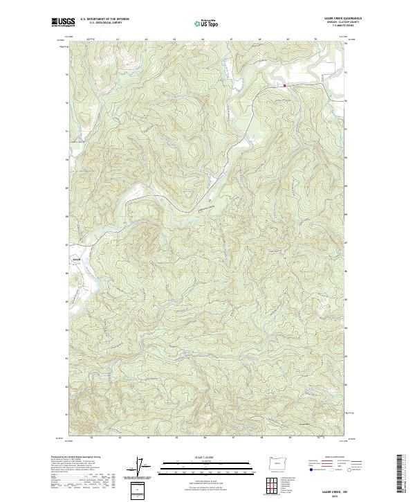 US Topo 7.5-minute map for Sager Creek OR