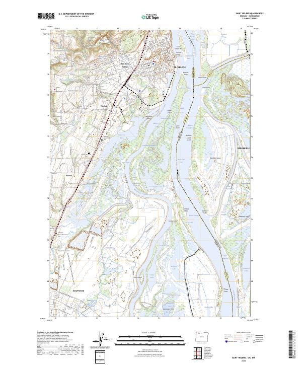 US Topo 7.5-minute map for Saint Helens ORWA