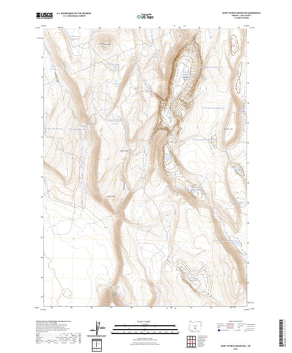 US Topo 7.5-minute map for Saint Patrick Mountain OR