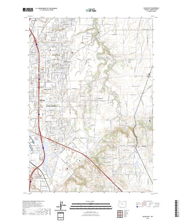 US Topo 7.5-minute map for Salem East OR