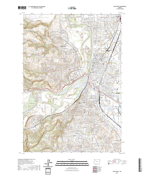 US Topo 7.5-minute map for Salem West OR