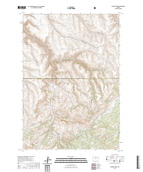 US Topo 7.5-minute map for Salmon Fork OR