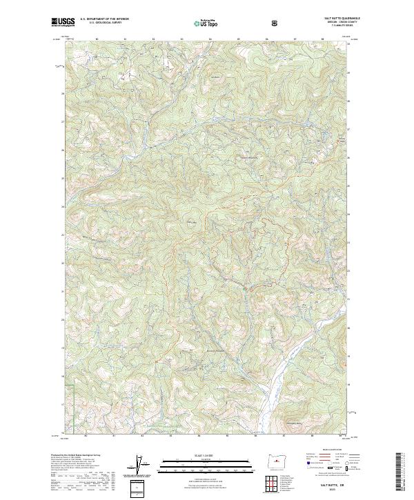 US Topo 7.5-minute map for Salt Butte OR