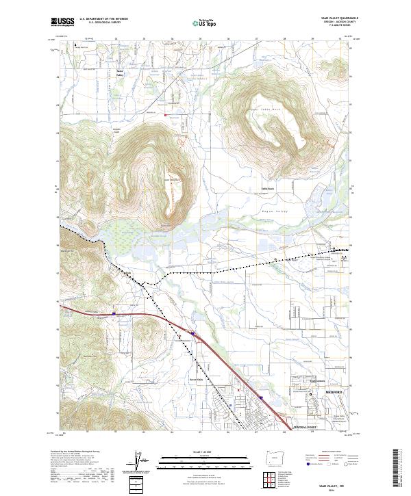US Topo 7.5-minute map for Sams Valley OR