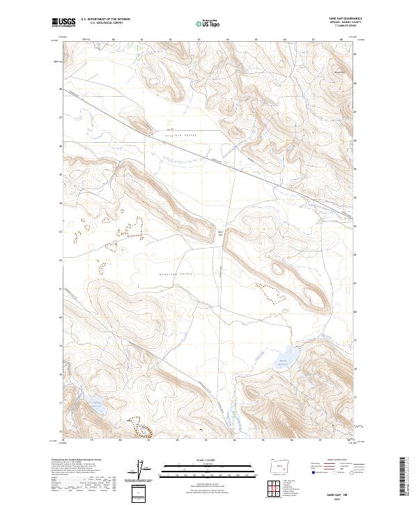 US Topo 7.5-minute map for Sand Gap OR